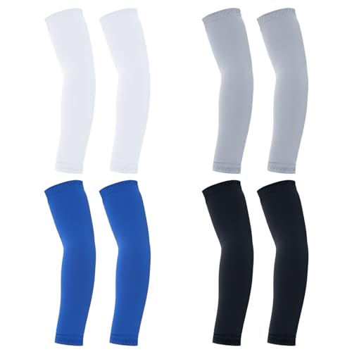 Pistha 4 Pairs Arm Sleeves for Kids Youth Compression Arm Sleeves for Boys Girls Basketball Football Baseball Sports