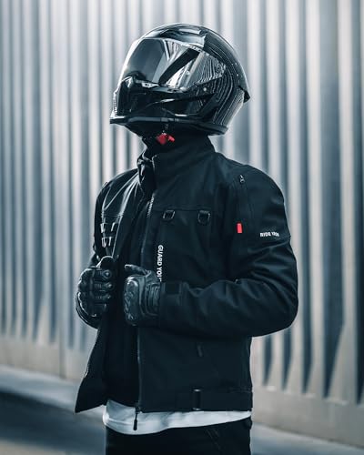 RIDEIRON Motorcycle Jacket, CE Certified, Windproof Riding Protective Gear, All Season Jacket with Removable Liner L