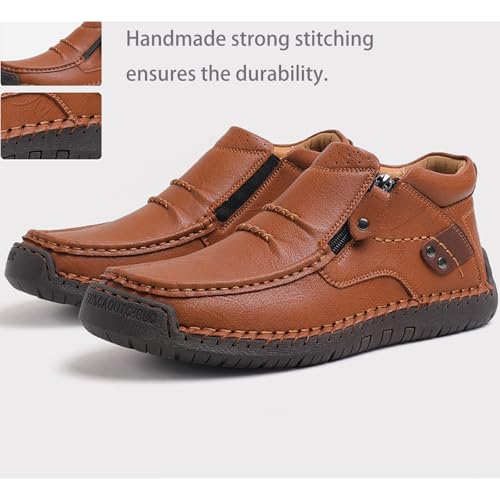 The First Young Driving Boots Men, Men’s Handmade Premium Leather Slip-On Driving Boots, Travel & Outdoor, Waterproof4