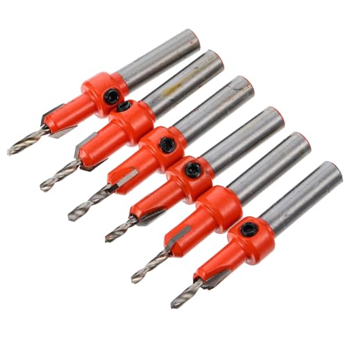 6 Pcs Woodworking Countersink Drill Bit Set, Smooth Hole Drilling Tool