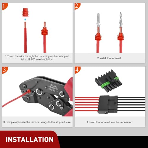 Image of Nilight 78PCS 3 Kits 6 Pin Waterproof Automotive Electrical Connector Kit
