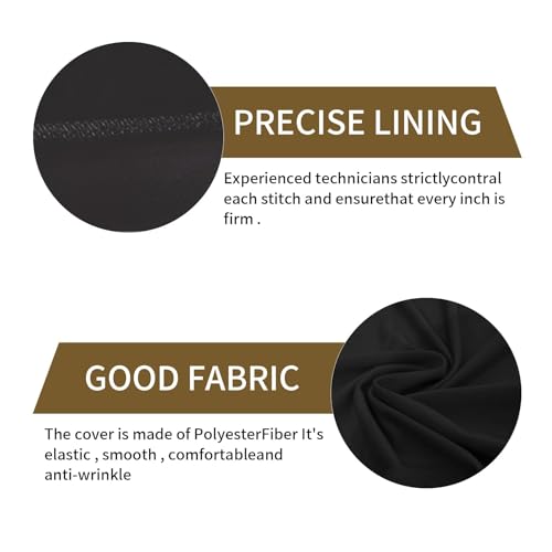 Wexninaz 100 Pcs Black Washable Removable Universal for Wedding Party Dining Banquet Polyester Spandex Stretch Slipcovers Chair Covers - Thumbnail 4