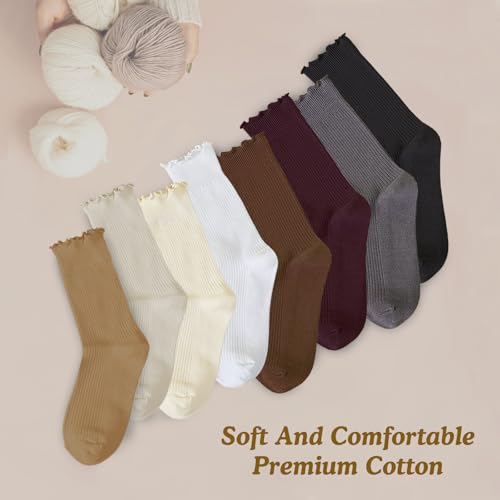 8 Pairs Ruffle Socks Woman Turn-Cuff Frilly Sock Women Cute Ruffle Ankle Womens Cotton Socks4