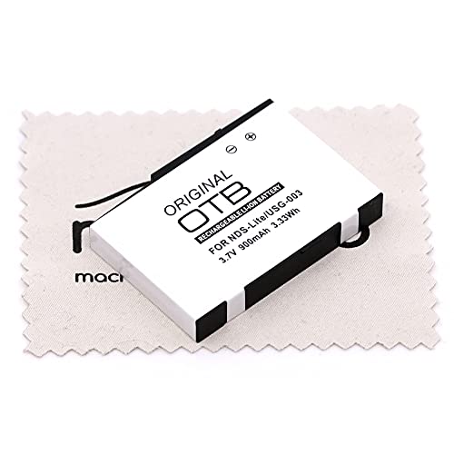 Ersatz Akku passend für Nintendo DS Lite Spielkonsole (Ersetzt Original-Akku USG-003) Akku OTB mit mungoo Displayputztuch