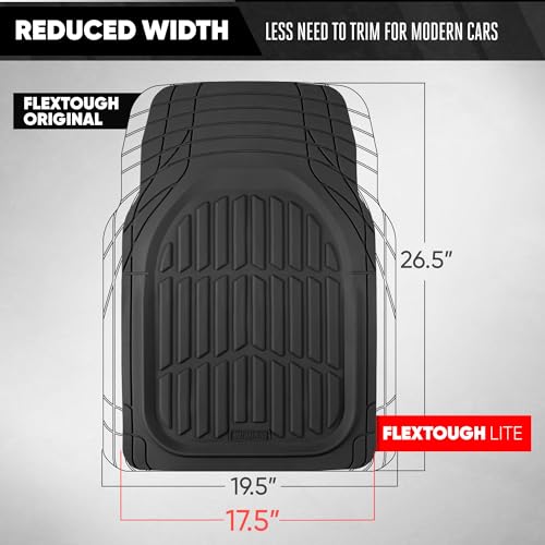 Image of Motor Trend FlexTough LITE Rubber Car Mats Full Set - All Weather Floor Mats for Cars & SUVs - Automotive Waterproof Black Car Floor Mats for Cars Interior Accessories Universal Trim-to-Fit