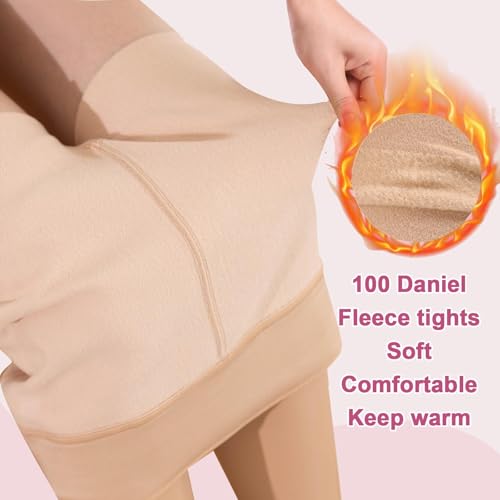 Weziarer Fleece Lined Tights for Women - 100D Opaque Warm Winter Pantyhose2