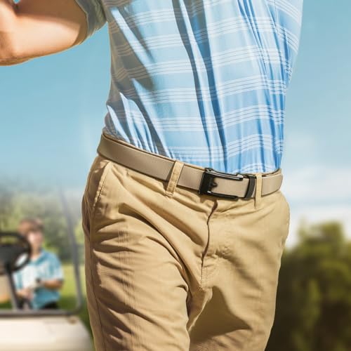Men Golf Belt,Ratchet Stretch Belt Fully Adjustable For Exact Fit 1 3/8"2