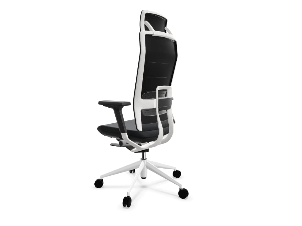 Silla de Oficina o Escritorio Profesional Top Actiu TNK Flex Pure Black Respaldo tapizado Ergonómica, Brazos Regulables 3D con certificación 24h hasta 150kg
