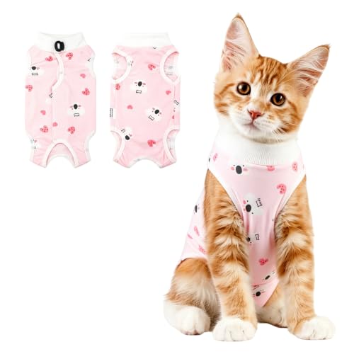 PacuM Cat Recovery Suit After Surgery, Breathable Anti-Licking Bodysuit