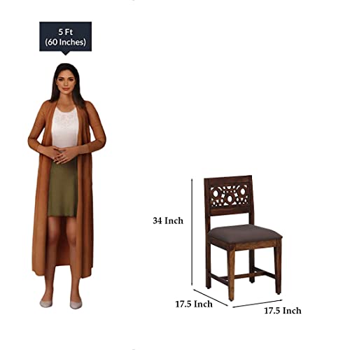 Image of SHRI MINTU'S ART Sheesham Wood Dining Table 4 Seater | Four Seater Dinning Table with 4 Chairs for Home | Chairs with Cushion | Dining Room Sets for Kitchen & Restaurants | Rosewood, Walnut Finish