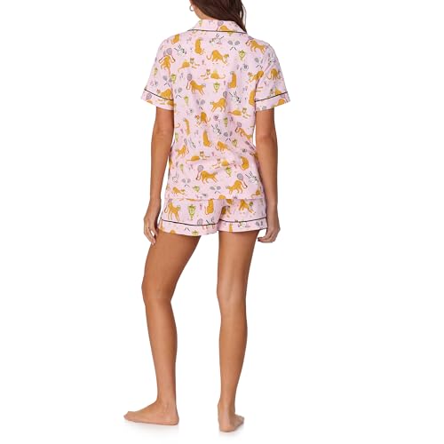 Image of Bed Head PJs Womens Matching Pajamas - Soft Organic Short Sleeve Button Down PJ Shirt & Shorts Set - Sleepwear & Loungewear