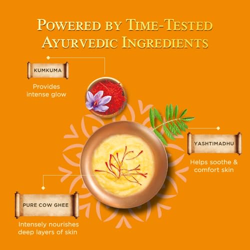 Image of Ghee Kesar Moisturizing Body Lotion for Dry Skin | Himalaya Ayurveda Secrets | With pure cow ghee, kumkuma (saffron) | Paraben & Sulphate Free moisturizing lotion, Ayurvedic | 400ml