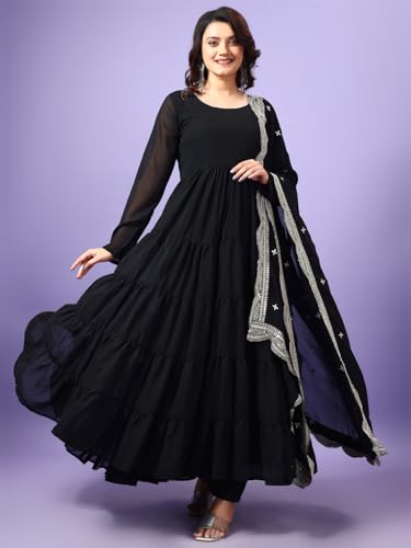 Image of Wedani Georgette Sequins Work Anarkali Kurta Set for Women