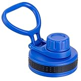 Prurex Spout Lid for Hydro Flask/Thermoflask/Takeya/Simple Modern/Iron °Flask 2.28 Inch Wide Mouth 12/16/18/22/32/40/64oz Water Bottles,Replacemetn Leakproof Sport Cap (Blue+Black）