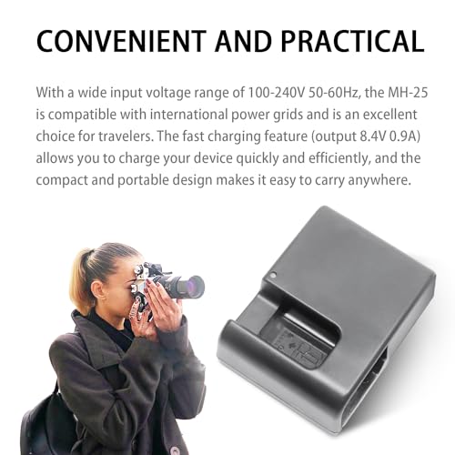 KWTOUL MH-25 Cargador de batería para EN-EL15 EN-EL15a Batería Compatible con Nikon D500 D600 D610 D750 D780 D800 D800E D810 D810A D850 D7000 D7100 D7200 D7500 Coolpix Z5 Z6 Z6 1 II Z1 V1II V