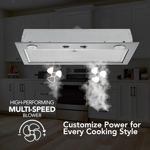 Image of Broan-NuTone PM300SS Custom Power Pack Range Hood Insert with 2-Speed Exhaust Fan and Light, 300 Max Blower CFM, Stainless Steel, 21-Inch Built