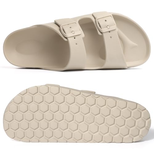 Image of KIDMI Medium Arch Support EVA Beach Sandals for Women | Women's Adjustable Buckle Straps Waterproof Pool Sandals, Comfortable Slip on Summer Slides for home and Casual Walks