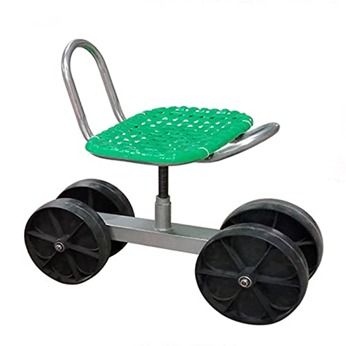 CQLXZ Gartenwagen Rollroller mit Sitz, Landwirtschafts-Schiebesitz Gartenarbeitshocker mit Handrückenlehne für Jäten, Gartenarbeit, Rasenpflege im Freien