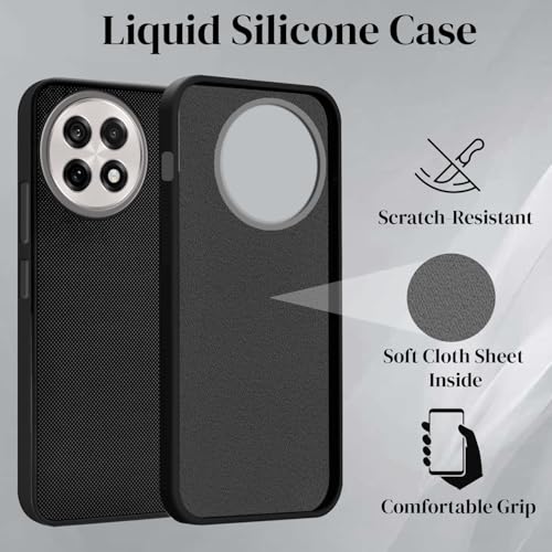 Image of Jkobi Back Cover Case for OnePlus 13R 5G (Textured Grip Design | Micro-Fiber Cloth Inside | Slim and Light Weight | Soft Touch and Feel | Black)