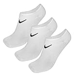 Nike 3 Paar Sneaker Socken No Show Füßlinge schwarz/weiß/Mehrfarbig, Farbe:Weiss, Bekleidungsgröße:L