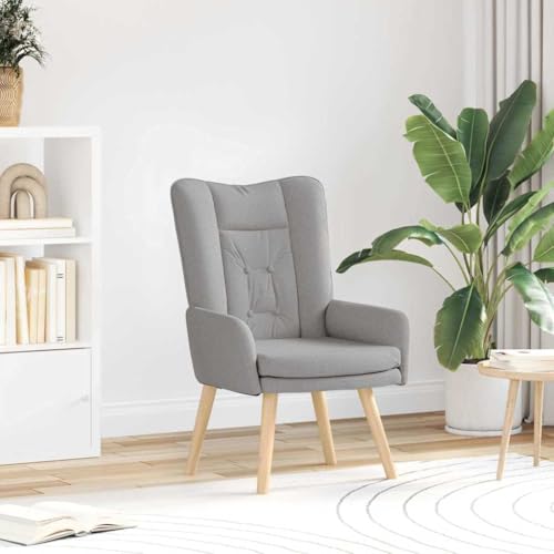 RMIHSJG Silla Relax Gris Nube Sillón Moderno de Tela Ergonómico para Sala y Dormitorio Minimalista 63 x 67 x 94 cm Tela