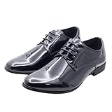  Scarpe Uomo Eleganti Blu Lucide Classiche Cerimonia Derby