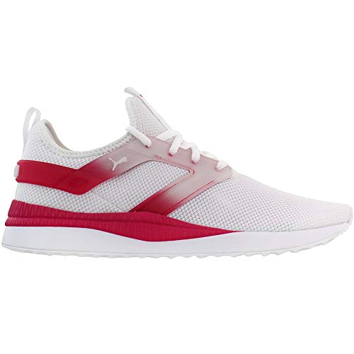 PUMA PUMA womens Pacer Sneaker, Puma White/Puma White/Bright Rose, 7.5 US