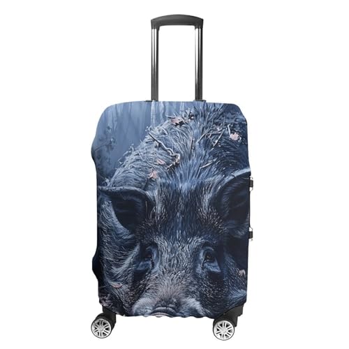 Travel Luggage Cover Elastic Suitcase Protector Anti-Scratch Washable Wild Boar on The Ground Luggage Sleeve Tsa Approved Carry on Covers Baggage Cover Fits 18-32 Inch Luggages