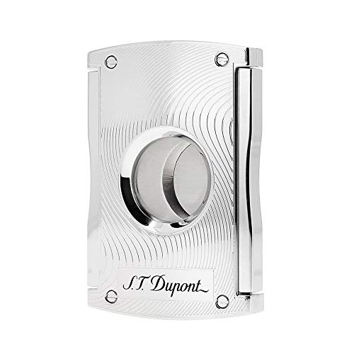 S.T. Dupont Double Blade Cigar Cutter Chrome Waves / 50 Ring Gauge / 003410