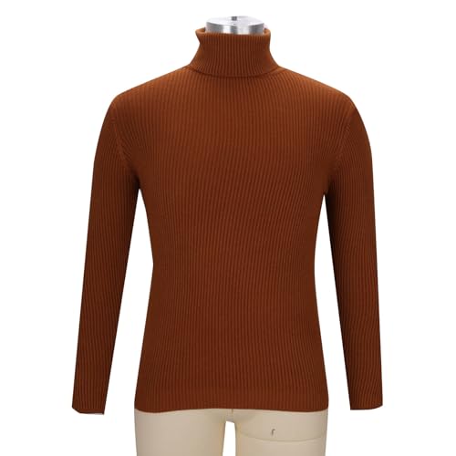 Long Sleeve for Man Fall Winter High Neck Sweater Thick Crochet Thermal Knit Plain Man 2025 Trendy Y2K2