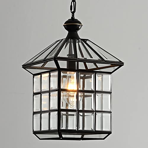 Milaii Copper Bronze Outdoor Pendant Light Fixtures, Exterior Lantern Pendant Lighting Oil Rubbed Bronze Waterproof Hanging Porch Light With Clear Glass Anti-Rust Patio Entryway Outdoor Chandelier #TOP6