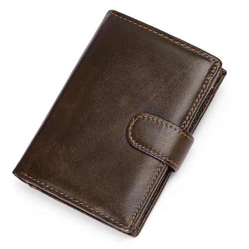 GAEKEAO Mens Wallet Large Capacity Genuine Leather RFID Blocking Bifold Wallets for Men with Coin Pocket 3 ID Windows