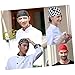 LIFKOME 2pcs Fashion Skull Hat Chef Cap Catering Skull Cap Ribbon Canvas Material