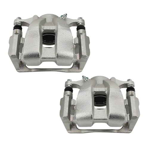 Image of TRQ Front Brake Caliper Set Zinc Coated Brackets Compatible with 2019-2022 Acura ILX 2016-2017 Honda Accord 2017-2020 Civic