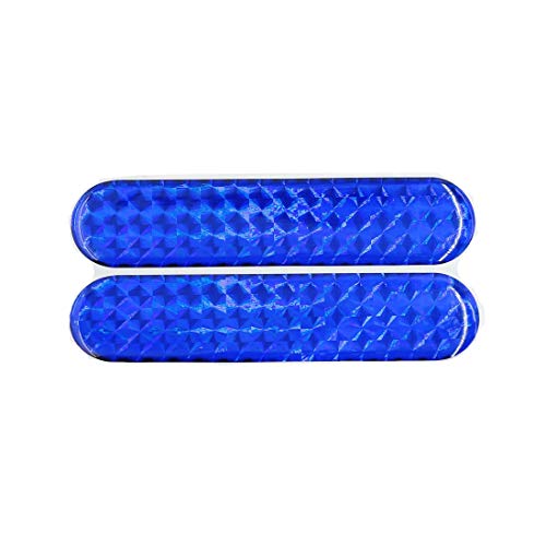 Reemky 10Pcs Blue Reflective Safety Warning CarSelf-Adhesive Reflector Sticker 4 Colors Optional?10.6CM X 2.3CM?