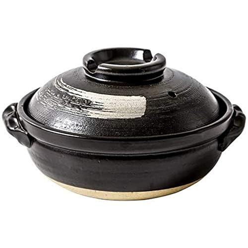 Cacerola redonda de cerámica resistente al calor con tapa, olla for sopa sin aceite, olla caliente con cepillo, cocción lenta (2800 ml)(2800ml)
