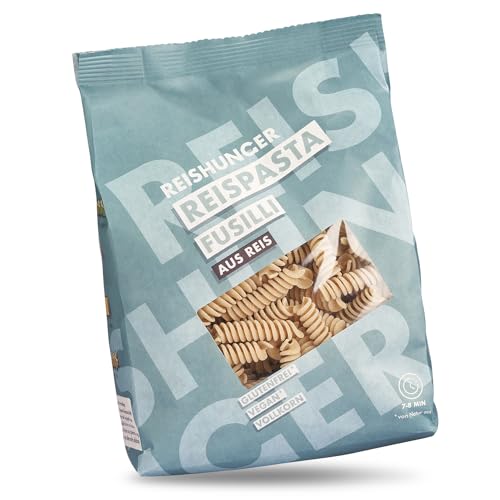REISHUNGER Glutenfreie Fusilli Reispasta aus Vollkornreis (10 x 400 g) - Auch als Spaghetti & Penne, als Probiersets und in vielen Größen erhältlich - Auch bei Zöliakie geeignet
