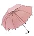 ACEFAST INC Dome Parasol Sun-rain Umbrella,Triple Folding Ruffled Anti-uv Parasol (Pink)