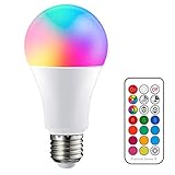 * HELL UND EFFIZIENT - Bis zu 1000 Lumen Leistung macht es super hell und effizient. Er bietet die perfekte Kombination einer dimmbaren E27 LED RGB-Glühbirne mit dem eingebauten eingebauten Kaltweiß (6000K) Farblicht, was ihn sowohl für die Umgebungsbeleuchtung als auch für die alltägliche Beleuchtung ideal macht.