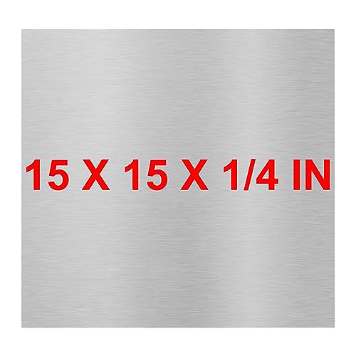 Image of 6061 T651 Aluminum Sheet Metal 15 x 15 x 1 /4 Inch Flat Plain Aluminum Plate Covered with Protective Film, Heat Treatable Rectangle 6MM Aluminum Metal Plate for Industrial, Crafting