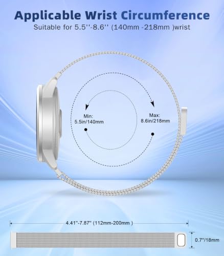 Image of 18mm 20mm 22mm Metal Watch Band Compatible with Venu 3S /2S /4 /3 /Vivoactive 4S /Vivomove 3S /Forerunner 255S /265S /Vivoactive 6 /5 /3, Quick Release Stainless Steel Mesh Strap for Men Women