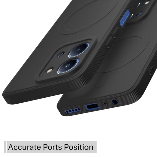 Image of Pikkme Back Cover for Redmi 15C 5G Soft Matte Silicone Mag-Safe Design (Mag-Safe Not Support) Camera Protection | Slim Fit Bumper Cover (Black)