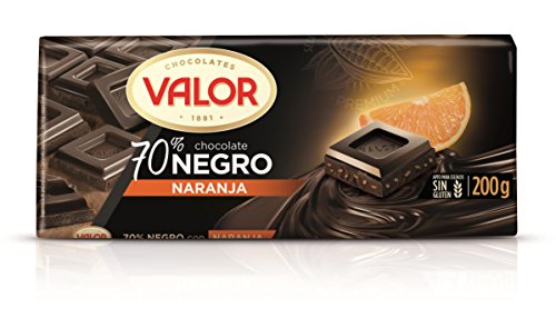 Chocolates Valor, Chocolate Negro 70% con Naranja - 200 gr.