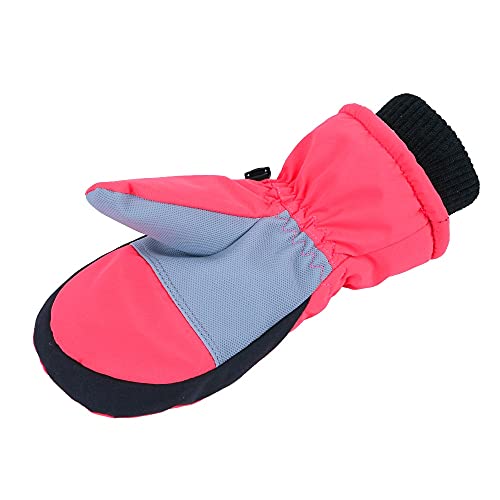 Guantes de esquí para niños impermeables térmicos de invierno azul talla S 6