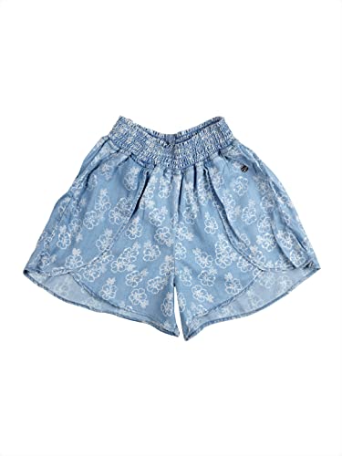 Image of Gini & Jony Girls' Woven Light Blue Shorts | Knee-Length | Casual | Regular Fit |