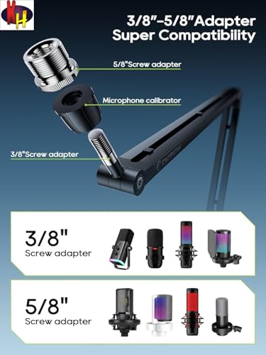 Image of kh Microphone Arm stand, 83cm long, Ratable 360,Premium light weight & slick design height & position adjustable Suspension Boom Scissor stand for Live Streaming, Gaming, Podcasting