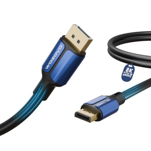 Image of Display Port To Display Port 2.0 Cable, 8K@60Hz / 4K@120Hz UHD Resolution, 2 Meters, 40 GBPS Transmission Speed, HDR, HDR10, Dolby Vision, Compatible with TV, Laptop, Projector, Monitor etc