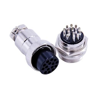 10pcs GX20 15Pin Connector, Multi-Signal Integration, Aviation/Heavy Machinery, Male Socket & Female Plug, for Aviation Engineers & Industrial Control Technicians