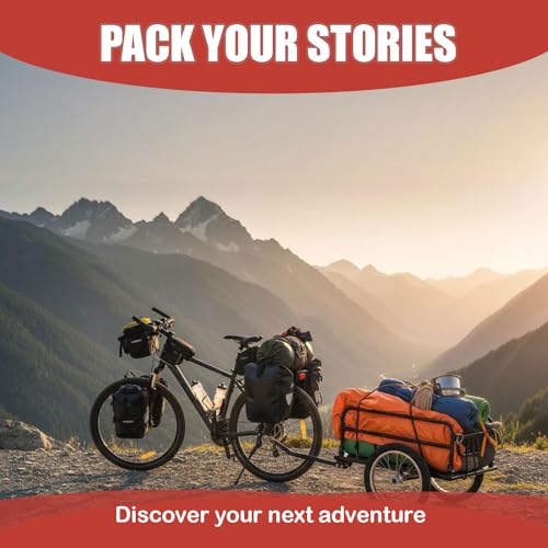 image for Aecskul Bike Cargo Trailer with Spring Suspension, Bicycle Wagon Cart,