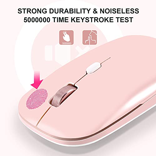 Pinkcat Wireless Mouse, 2.4G Slim Silent Cordless Mouse With Usb Receiver, 3 Adjustable Dpi Portable Optical Wireless Computer Mice For Laptop, Pc, Notebook, Computer, Deskbtop, Macbook - (Pink) #TOP1